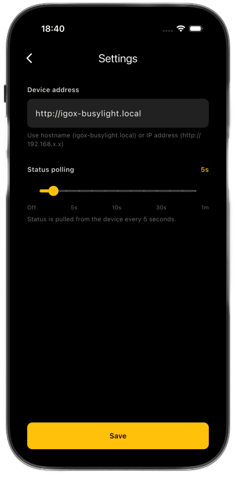 BusyLight Companion — settings