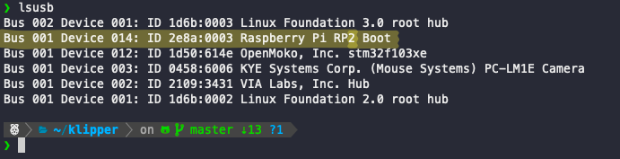 ADXL345 board in DFU mode