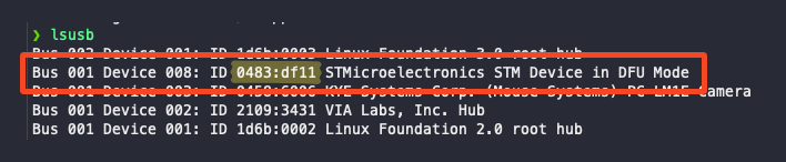Ruby board in DFU mode