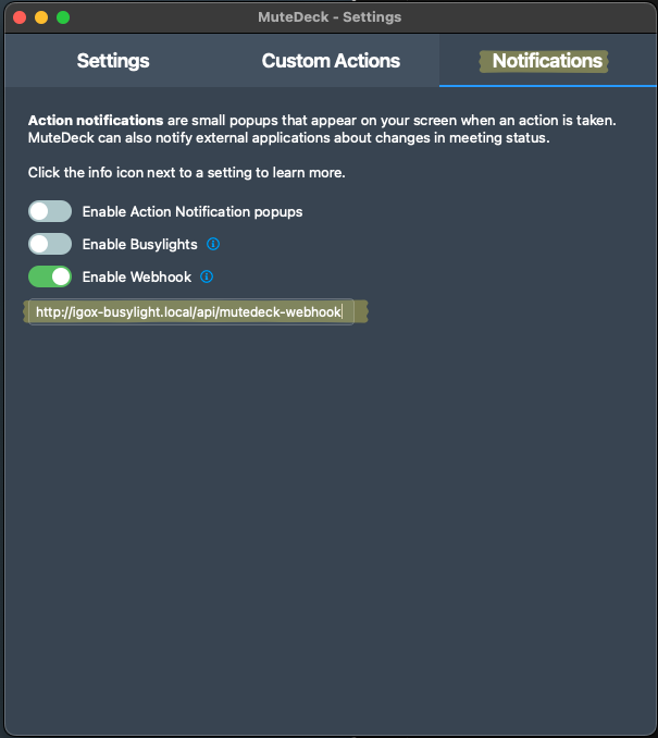 MuteDeck config